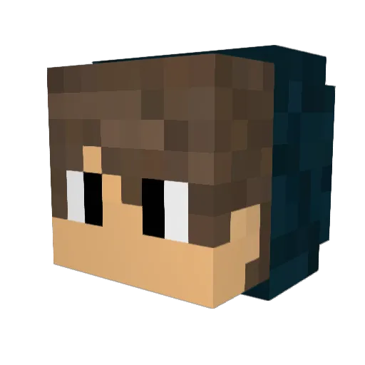 darkXXLV Minecraft avatar head, 3D render