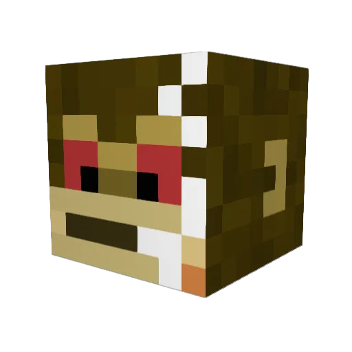 dark_prismarine Minecraft avatar head, 3D render