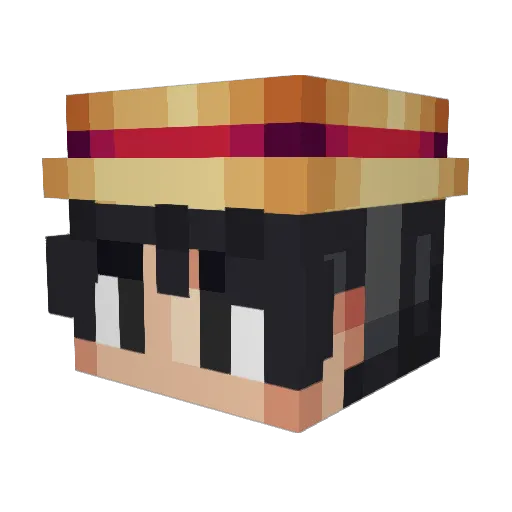 dark_raw Minecraft avatar head, 3D render