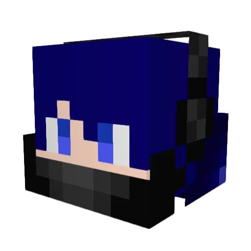 dark_wolf_08 Minecraft avatar head, 3D render