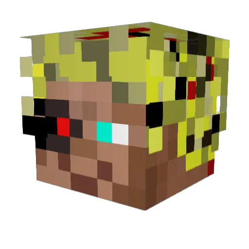 darkbanaan Minecraft avatar head, 3D render
