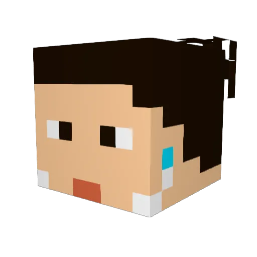 darkclowd Minecraft avatar head, 3D render