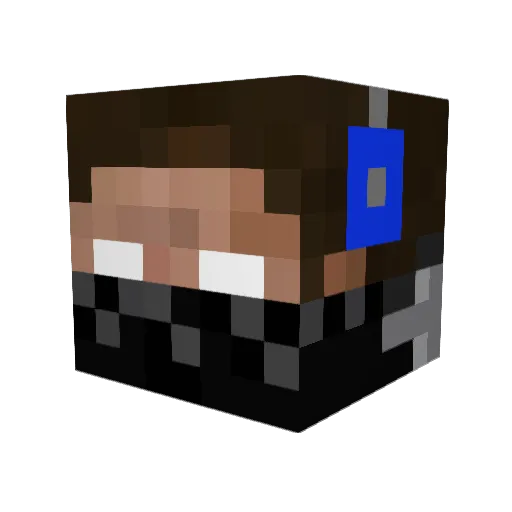 darkdroid Minecraft avatar head, 3D render