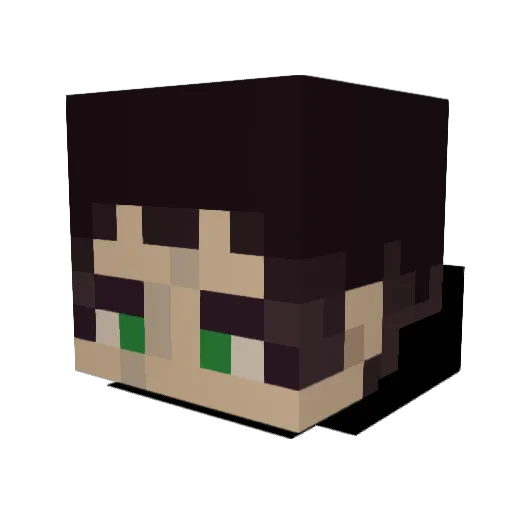 darkeherobrine Minecraft avatar head, 3D render