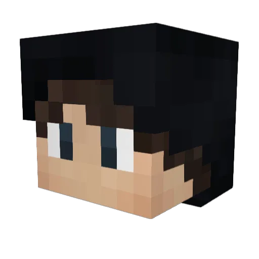 darklight Minecraft avatar head, 3D render