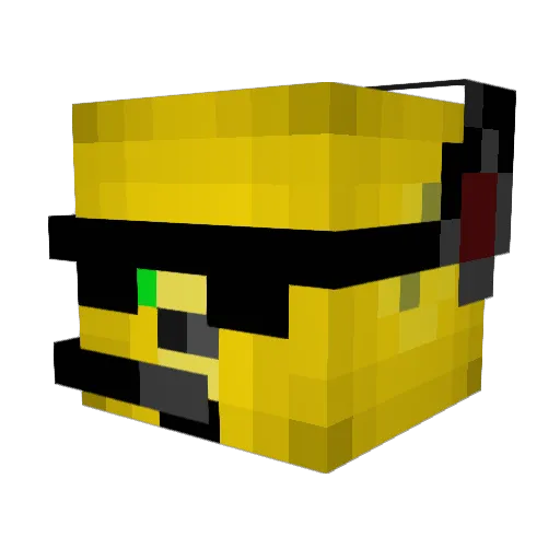 darknessou Minecraft avatar head, 3D render