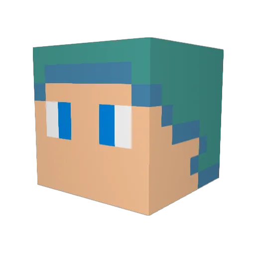 darkoflight Minecraft avatar head, 3D render