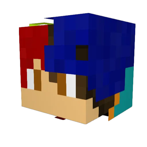 darkrevolution Minecraft avatar head, 3D render