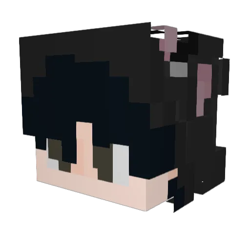 darksky_ Minecraft avatar head, 3D render