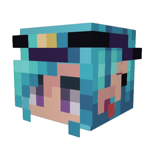 darlingflo Minecraft avatar head, 3D render