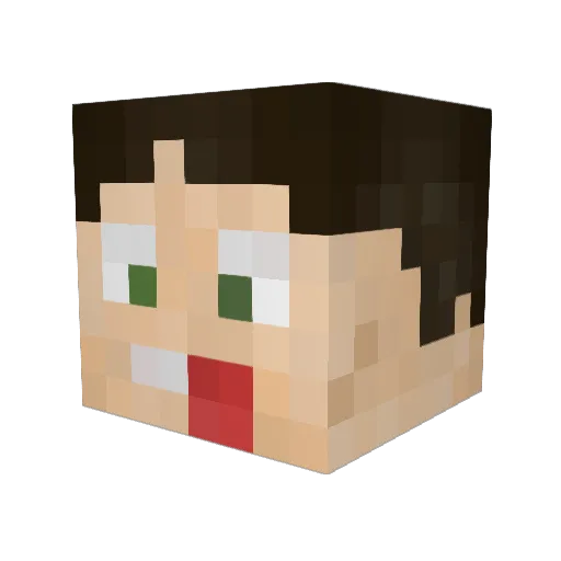 darngeek Minecraft avatar head, 3D render