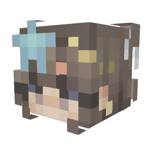 daru_qin Minecraft avatar head, 3D render