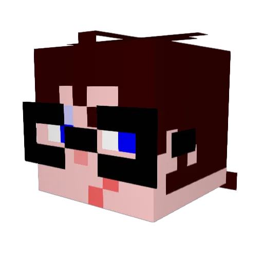 darumeshian Minecraft avatar head, 3D render