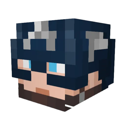 dash890 Minecraft avatar head, 3D render