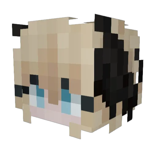 dashked Minecraft avatar head, 3D render