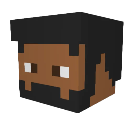 dashmanana Minecraft avatar head, 3D render