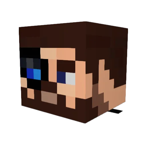 dashmindu Minecraft avatar head, 3D render