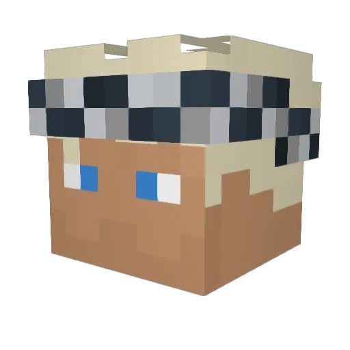 dashmudr Minecraft avatar head, 3D render