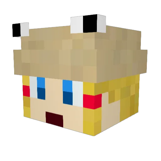 dasu Minecraft avatar head, 3D render