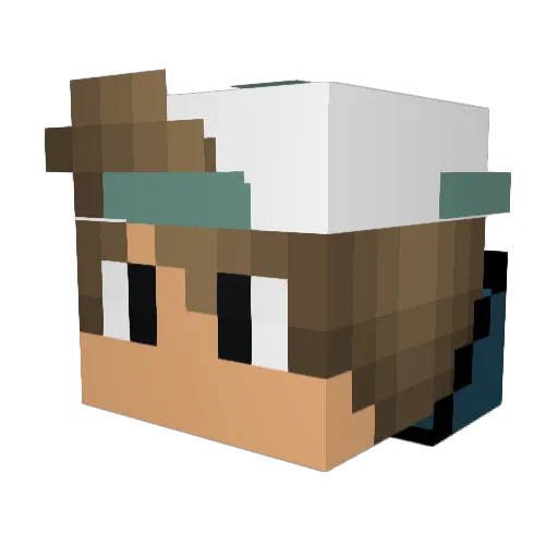 dat_aiming Minecraft avatar head, 3D render