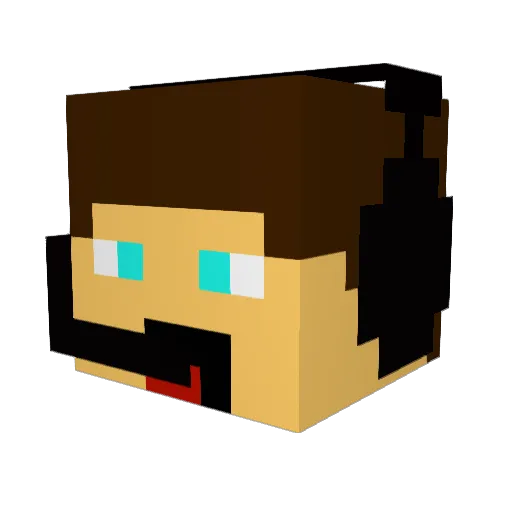 datinator Minecraft avatar head, 3D render