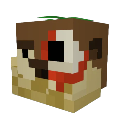 daulito Minecraft avatar head, 3D render