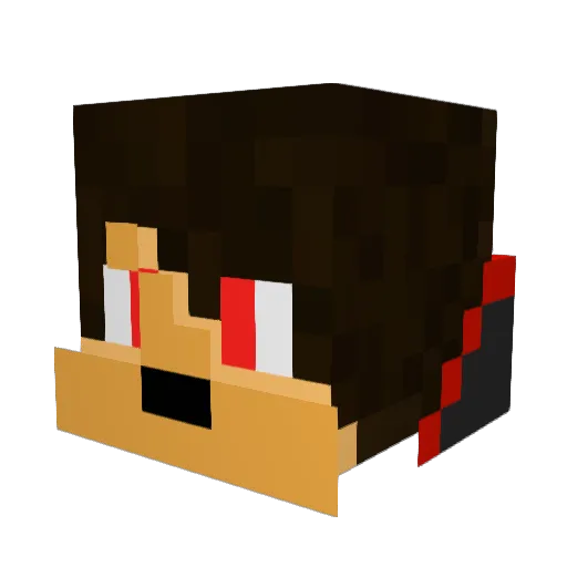 dauntedfire Minecraft avatar head, 3D render