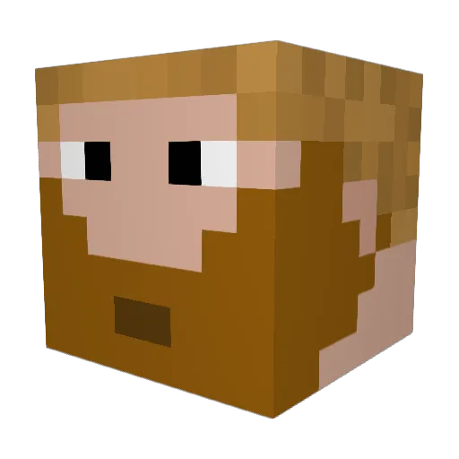 daveowhite Minecraft avatar head, 3D render