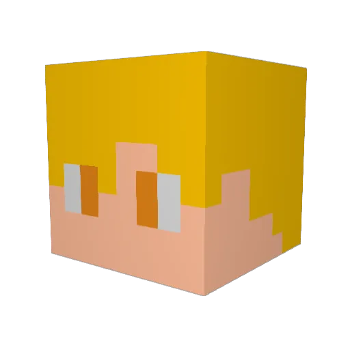 daviciado Minecraft avatar head, 3D render