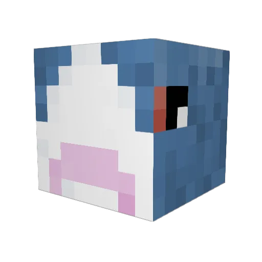 davidli Minecraft avatar head, 3D render