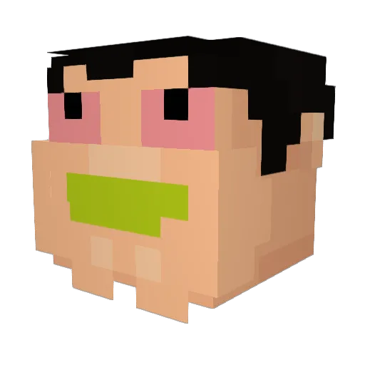 davidspil Minecraft avatar head, 3D render