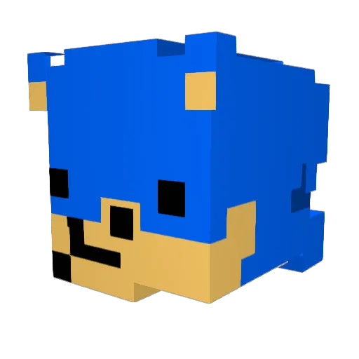 davithehedgehog Minecraft avatar head, 3D render