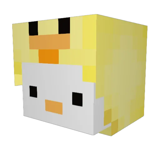 dawgitee Minecraft avatar head, 3D render