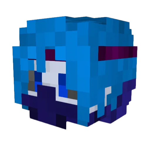 dawndown Minecraft avatar head, 3D render