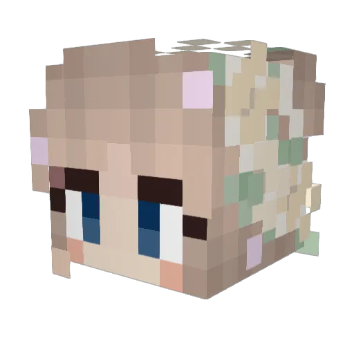 dayshow Minecraft avatar head, 3D render