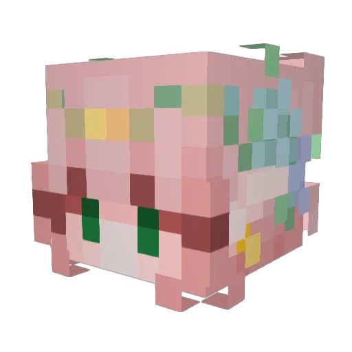 dayylght Minecraft avatar head, 3D render