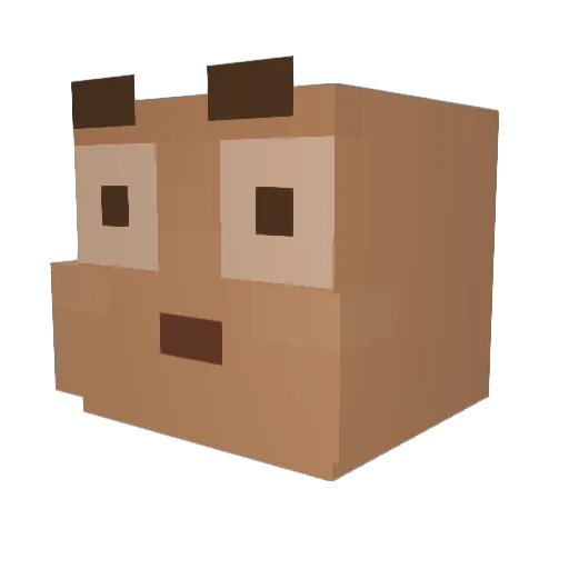 dayzoo Minecraft avatar head, 3D render
