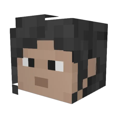 daziki Minecraft avatar head, 3D render