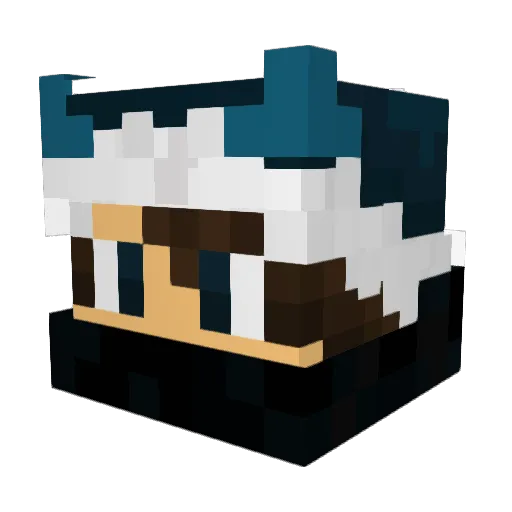 dbcArn Minecraft avatar head, 3D render