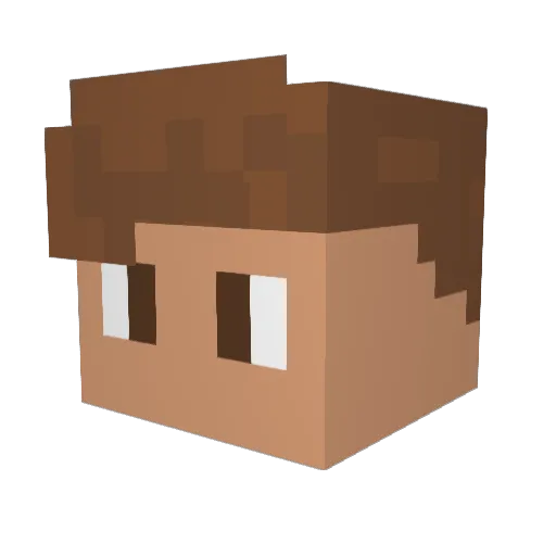 dbeejr Minecraft avatar head, 3D render