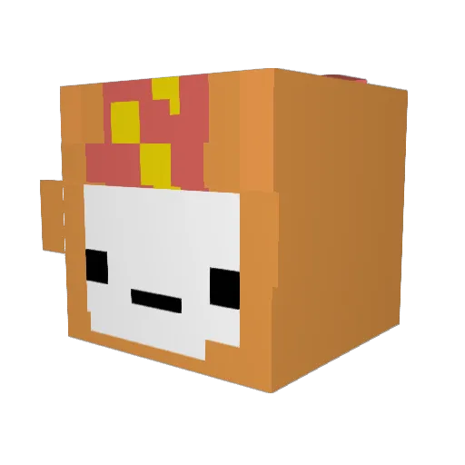 dbstnking Minecraft avatar head, 3D render