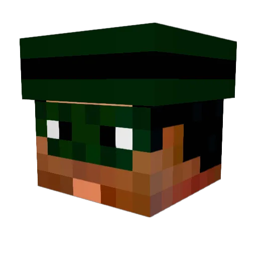 dc__ Minecraft avatar head, 3D render