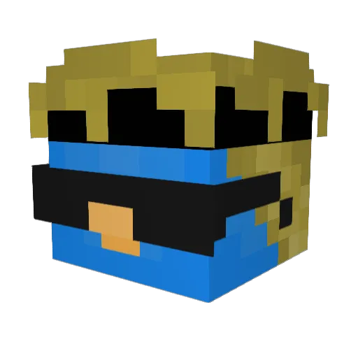 dcuble Minecraft avatar head, 3D render