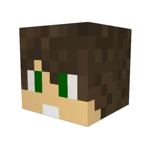ddaammiinn Minecraft avatar head, 3D render