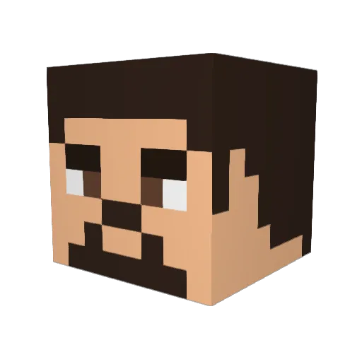 ddaplaya Minecraft avatar head, 3D render