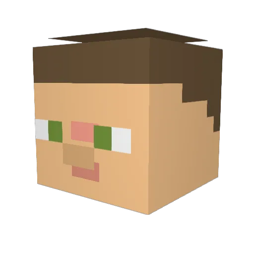 ddecu Minecraft avatar head, 3D render