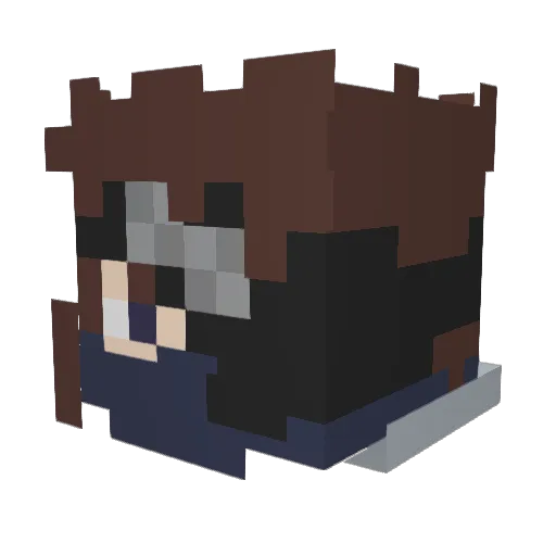 ddemoralize Minecraft avatar head, 3D render