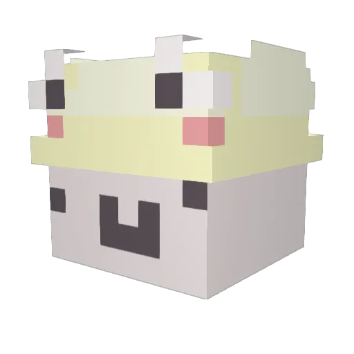 ddingbbong Minecraft avatar head, 3D render
