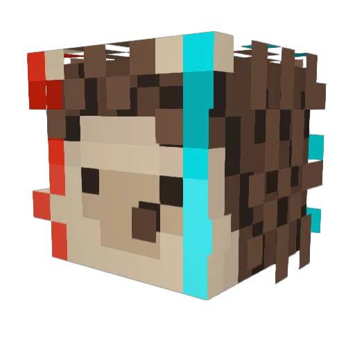 ddllbb Minecraft avatar head, 3D render