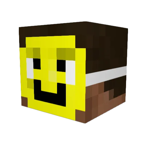 ddoubled Minecraft avatar head, 3D render